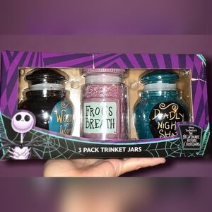 New! Disney The Nightmare Before Christmas 3-Piece Trinket Jars Set